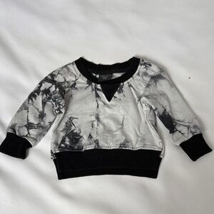 Little Bipsy Black and Gray Tie-Dye Sweatshirt - Baby size 0-3 months